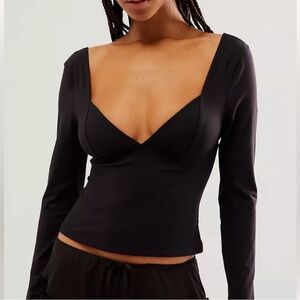 Free People NEVER WORN Duo Corset Long Sleeve Cami Size Medium